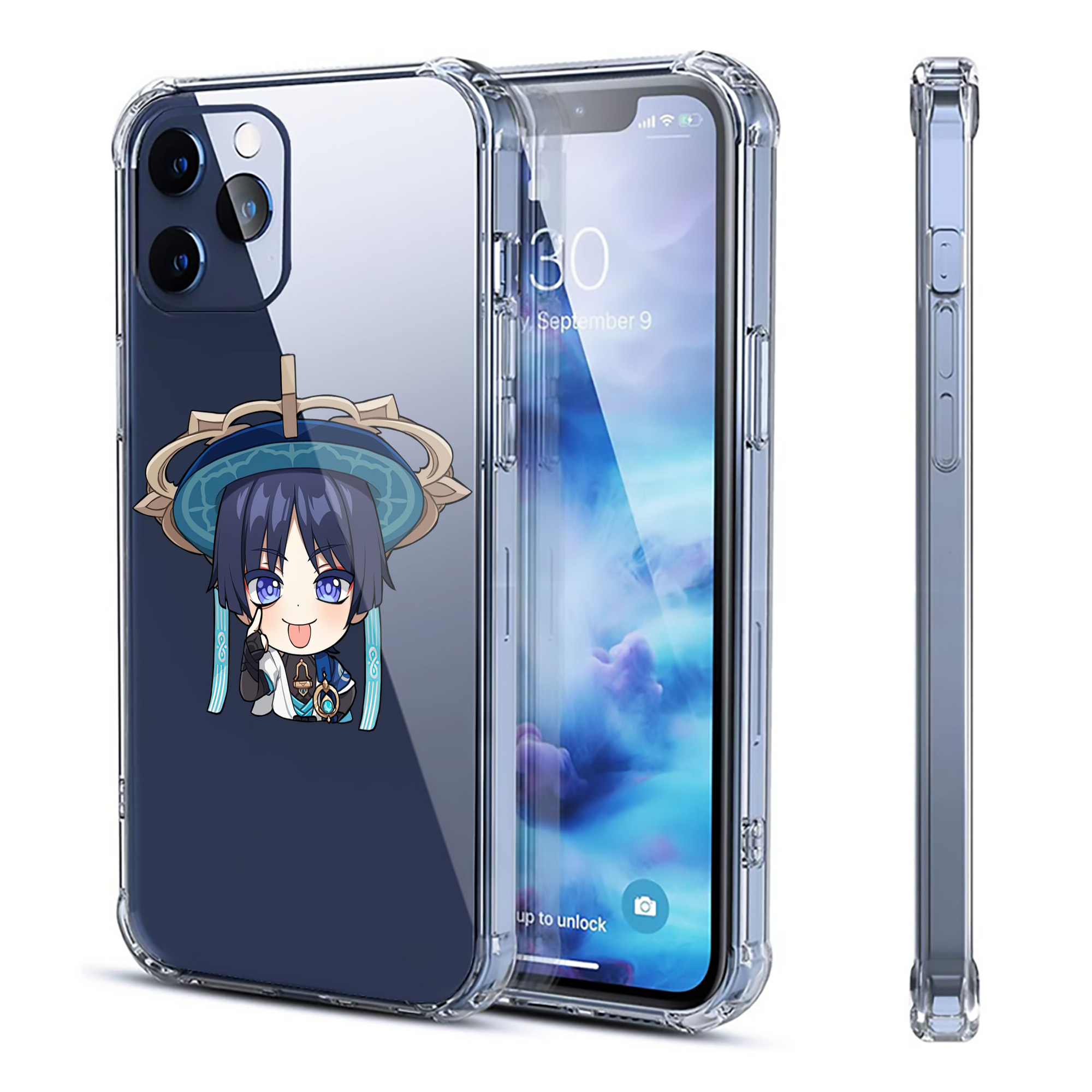 げんし神 さんペい genshin Sanpei 【iPhone 12シリーズ対応】透明スマホケース（クリアソフトケース）